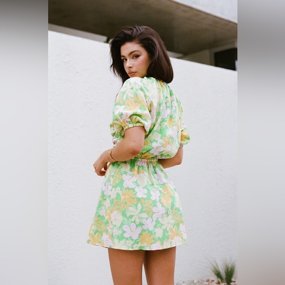 SABO Milo green floral cut out mini dress - Picture 5 of 13